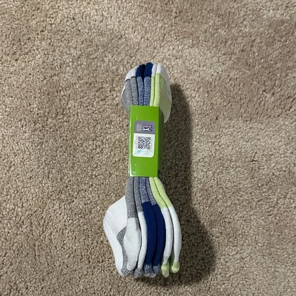 PGA Tour Pro Series Men's Athletic Socks - White and Lime Green/Navy/Grey 3 pack - Picture 4 of 4